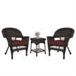 Jeco Wicker Patio End Table in Black