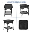 Jeco Wicker Patio End Table in Black
