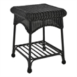 Jeco Wicker Patio End Table in Black