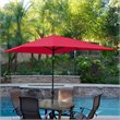 Jeco 6.5' x 10' Aluminum Patio Market Umbrella Tilt with Crank in Red