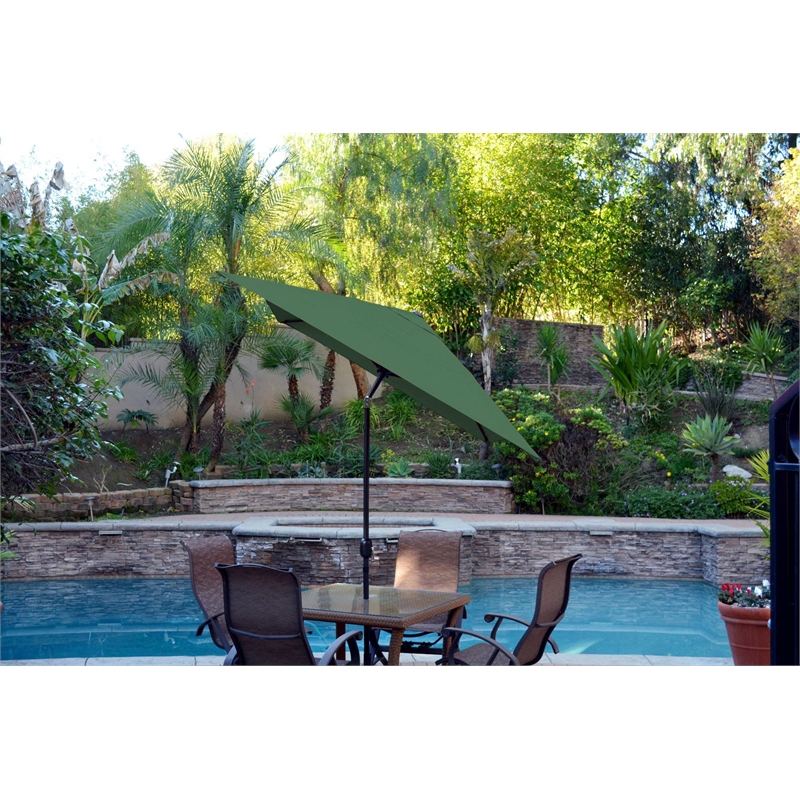 Jeco 6.5' x 10' Aluminum Patio Market Umbrella Tilt with Crank