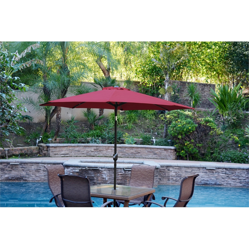 Jeco 6.5' x 10' Aluminum Patio Market Umbrella Tilt with Crank