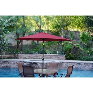 Jeco 6.5' x 10' Aluminum Patio Market Umbrella Tilt with Crank