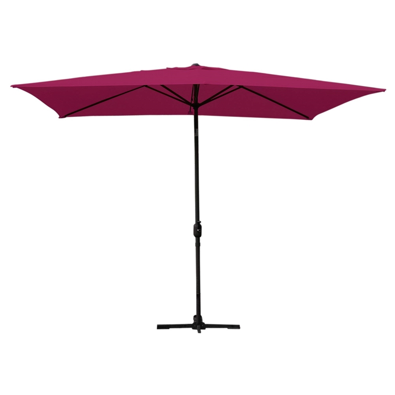 Jeco 6.5' x 10' Aluminum Patio Market Umbrella Tilt with Crank