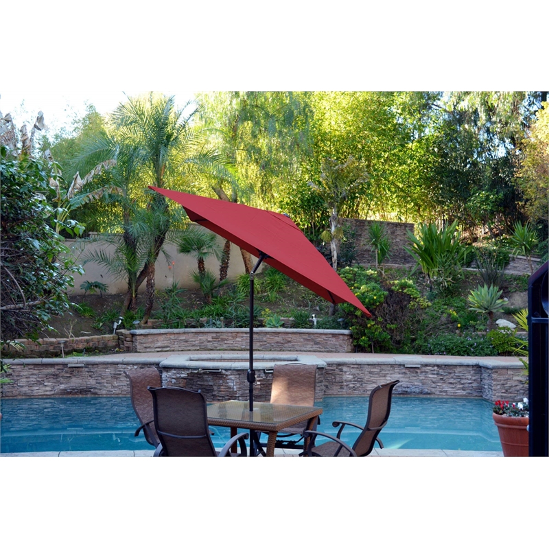 Jeco 6.5' x 10' Aluminum Patio Market Umbrella Tilt with Crank