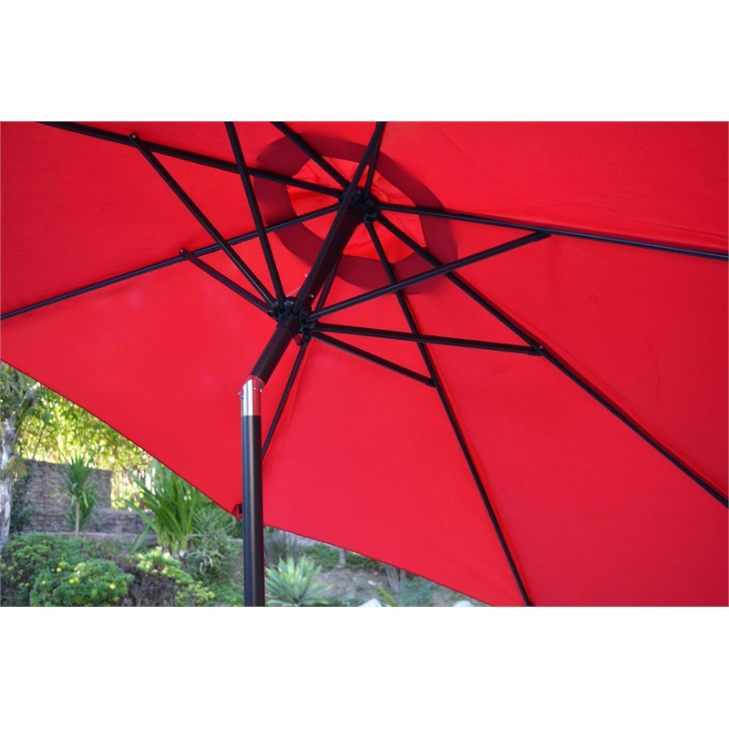 Jeco 6.5' x 10' Aluminum Patio Market Umbrella Tilt with Crank