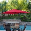 Jeco 6.5' x 10' Aluminum Patio Market Umbrella Tilt with Crank in Red