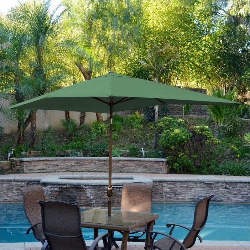 Jeco 6.5' x 10' Aluminum Patio Market Umbrella Tilt with Crank