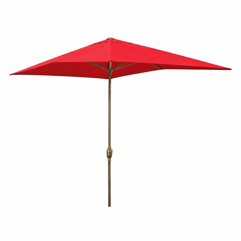 Jeco 6.5' x 10' Aluminum Patio Market Umbrella Tilt with Crank in Red