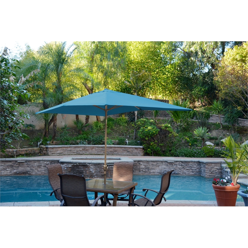 Jeco 6.5' x 10' Aluminum Patio Market Umbrella Tilt with Crank