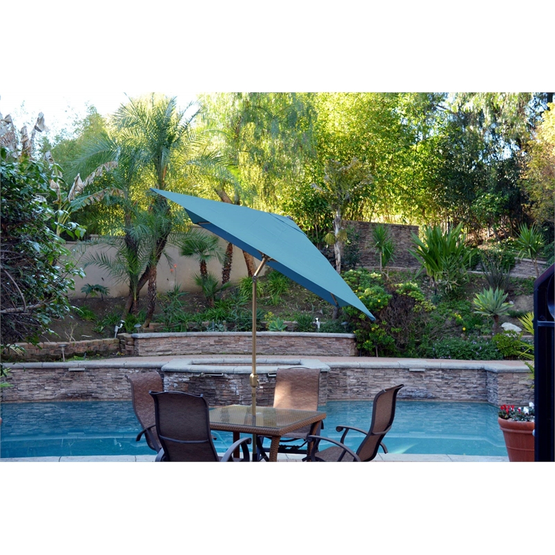 Jeco 6.5' x 10' Aluminum Patio Market Umbrella Tilt with Crank