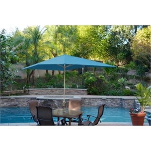 Jeco 6.5' x 10' Aluminum Patio Market Umbrella Tilt with Crank in Tan