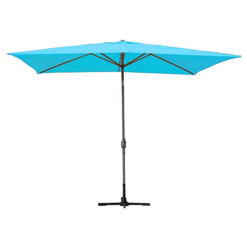 Jeco 6.5' x 10' Aluminum Patio Market Umbrella Tilt with Crank in Tan