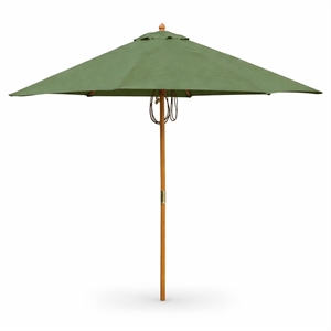 Jeco 9' Wood Market Patio Polyester Umbrella in Green