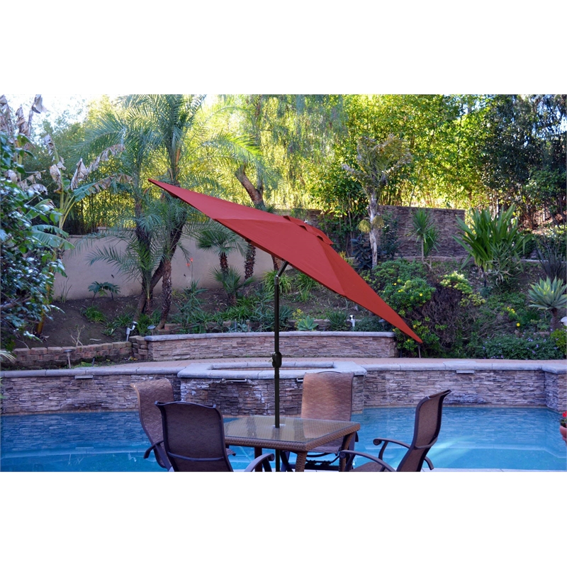 Jeco 9ft. Aluminum Patio Market Umbrella Tilt with Crank