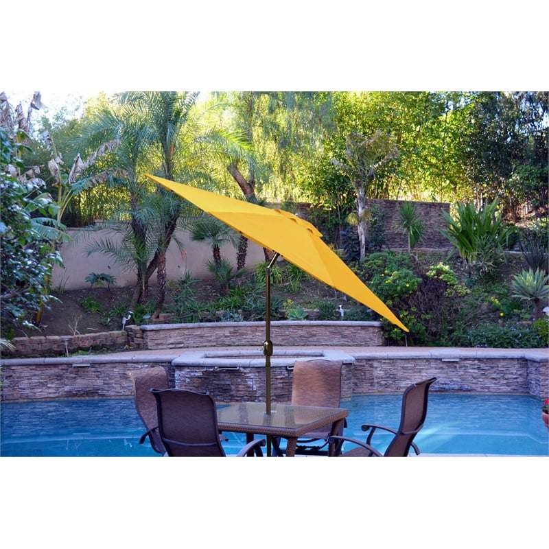 Jeco 9ft. Aluminum Patio Market Umbrella Tilt with Crank