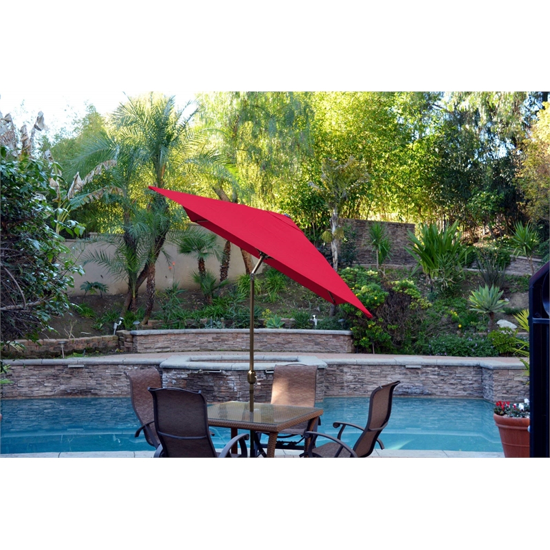 Jeco 9ft. Aluminum Patio Market Umbrella Tilt with Crank