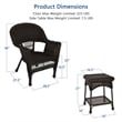 Jeco 3 Piece Resin Wicker Patio Conversation Set in Espresso
