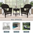 Jeco 3 Piece Resin Wicker Patio Conversation Set in Espresso