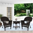Jeco 3 Piece Resin Wicker Patio Conversation Set in Espresso