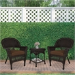 Jeco 3 Piece Wicker Conversation Set in Espresso with Brown Cushions