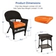 Jeco 3 Piece Wicker Conversation Set in Espresso with Orange Cushions