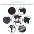 Jeco 3 Piece Wicker Conversation Set in Espresso with Orange Cushions