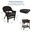 Jeco 3 Piece Wicker Conversation Set in Espresso with Black Cushions