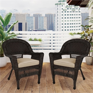 jeco wicker chair in espresso (set of 2)