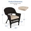 Jeco Wicker Chair in Espresso with Tan Cushion (Set of 2)