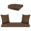 Jeco 4pc Wicker Conversation Set in Espresso with Cocoa Brown Cushions