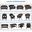 Jeco 4pc Wicker Conversation Set in Espresso with Cocoa Brown Cushions