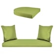 Jeco 4pc Wicker Conversation Set in Espresso with Green Cushions