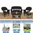 Jeco 5 Piece Resin Wicker Modern Patio Sofa Set in Espresso