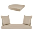 Jeco 5pc Wicker Conversation Set in Espresso with Tan Cushion