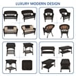 Jeco 5pc Wicker Conversation Set in Espresso with Tan Cushion