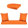 Jeco 5pc Wicker Conversation Set in Espresso with Orange Cushions