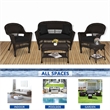 Jeco 5pc Wicker Conversation Set in Espresso with Black Cushions