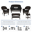 Jeco 5pc Wicker Conversation Set in Espresso with Black Cushions