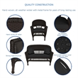 Jeco 5pc Wicker Conversation Set in Espresso with Black Cushions