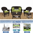 Jeco 5pc Wicker Conversation Set in Espresso with Green Cushions
