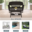 Jeco Wicker Patio Love Seat and Coffee Table Set in Espresso without Cushion