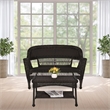 Jeco Wicker Patio Love Seat and Coffee Table Set in Espresso without Cushion