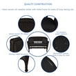 Jeco Wicker Patio Love Seat and Coffee Table Set in Espresso with Black Cushion