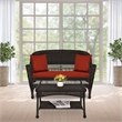 Jeco Wicker Patio Love Seat and Coffee Table Set