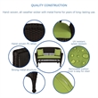Jeco Wicker Patio Love Seat and Coffee Table Set in Espresso with Green Cushion