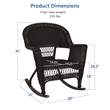 Jeco Resin Wicker Patio Rocker in Espresso (Set of 2)