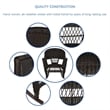 Jeco 3 Piece Resin Wicker Outdoor Patio Rocker Chair Set in Espresso