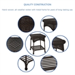 Jeco 3pc Wicker Rocker Chair Set in Espresso with Tan Cushion