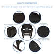 Jeco 3pc Wicker Rocker Chair Set in Espresso with Black Cushion